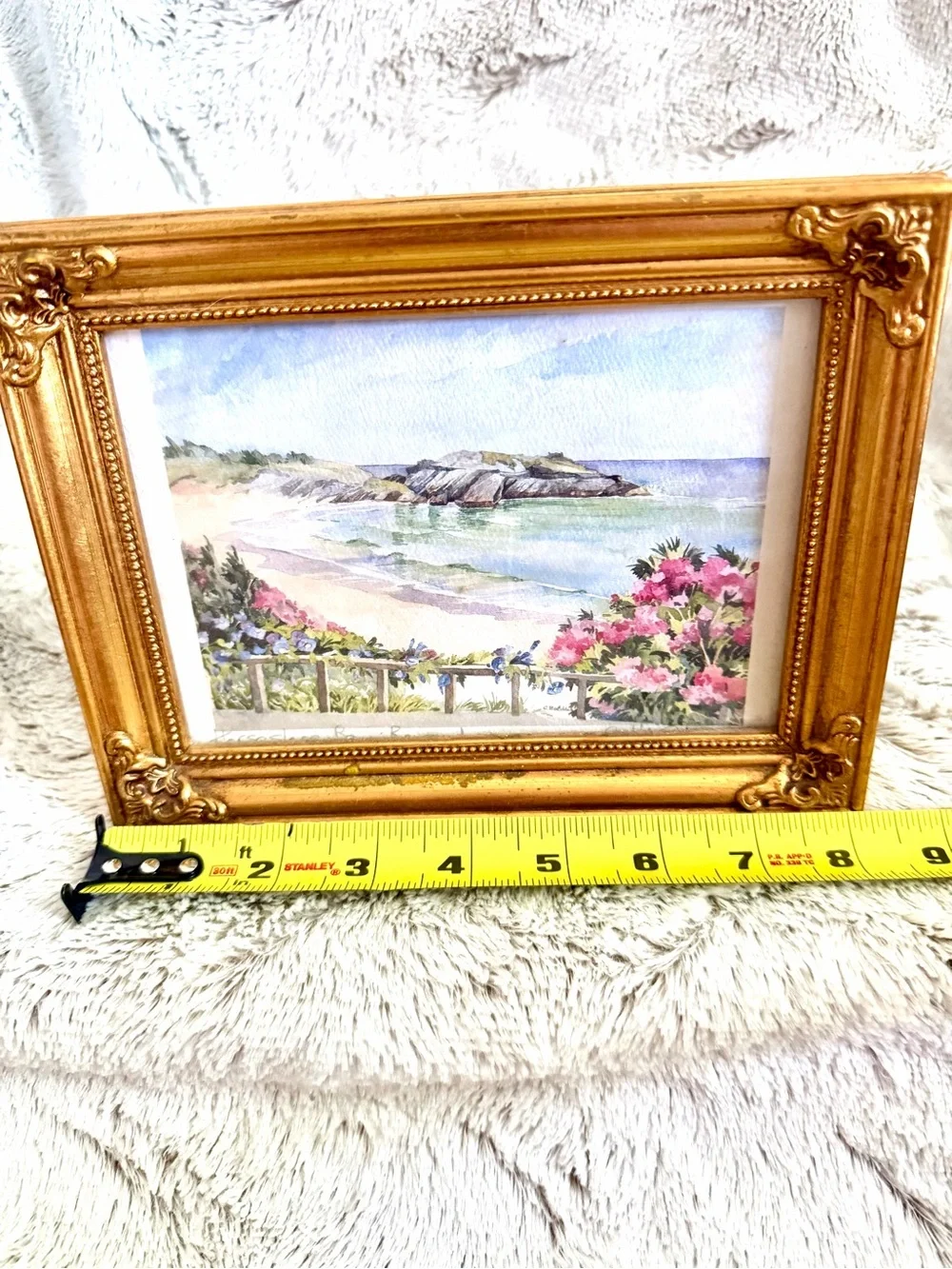 Gold Ornate Coastal Framed Art Print